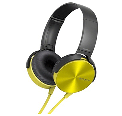 sony mdr-xb450 on-ear extra bass headphones (yellow)